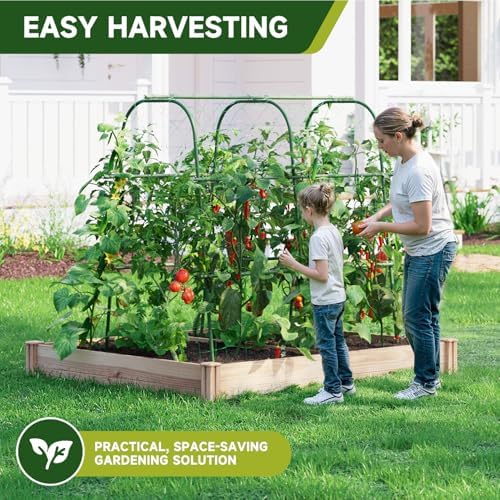HIRALIY Cucumber Trellis for Climbing Plants, 4ft Tall, Green - Image 6