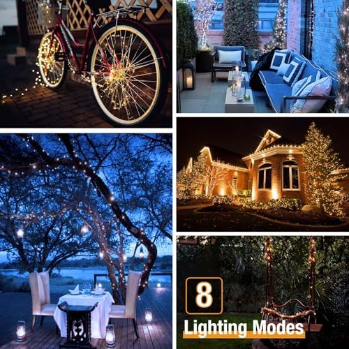 btfarm 4 Pack Solar String Lights Outdoor, Total 132FT 320LED Fairy Lights - Image 3