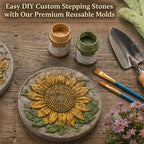 Reusable Sunflower Stepping Stone Mold, 15cm Sunflower Paver Mold (E) - Image 3