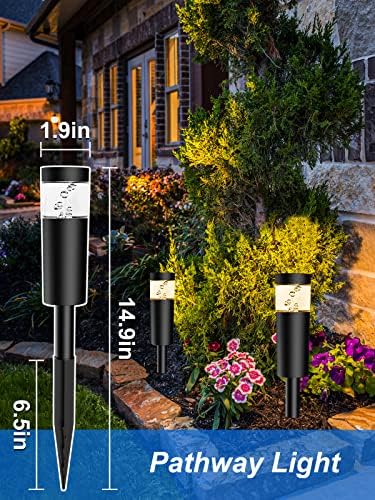 5W Low Voltage Landscape Pathway Lights with Connectors 12V Outdoor Landscape Lighting LED Bollard Path Lights Wired IP65 Waterproof Warm White Walkway Lights for Garden Yard Lawn (2Pack) - Image 4