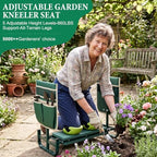 Adjustable Garden Kneeler and Seat with 5-Level Height, 660LBS Heavy Duty Folding Garden Bench Kneeler with Soft EVA Kneeling Pad & 2 Large Tool Pouches, Gardening Gifts for Seniors, Women, Elderly - Image 3