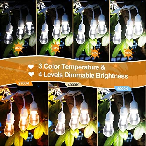 Mlambert 3 Colors 48FT LED Solar String Lights with Remote, 3 Modes, White - Image 2