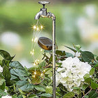 Solar Garden Lights Solar Garden Faucet Lights Decor, Waterproof Waterfall LED Light Solar Powered Outdoor Decorative, Garden Water Faucet Planter Lights For Lawn Yard Art Decorations 18X61cm ( Color - Image 3