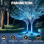 FORUP Solar Tree Lights Multicolor Changing, 360° Ring Uplight, Ground Stake, 3 Dimming, Auto On/Off, IP44 Waterproof, Solar Landscape Light, Adjustable Inner Diameter for Garden Palm Party Decor - Image 4