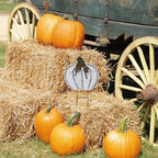 Rustic Metal Pumpkin Garden Stake Outdoor Decorations for Home Standing Metal Pumpkins Yard Stake for Fall Harvest Decor Thanksgiving Halloween Lawn Decoration-Set of 2 - Image 6