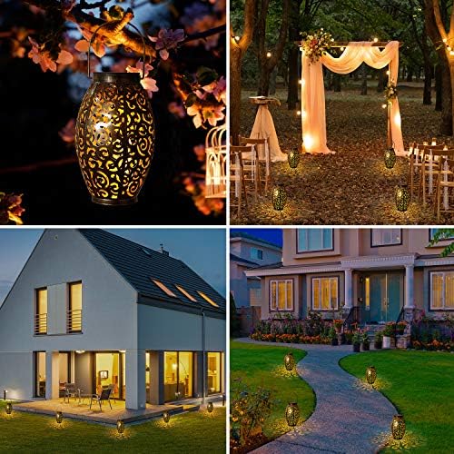 Solar Lanterns Outdoor Waterproof 2 Pack Solar Garden Lanterns Garden Decor - Image 6