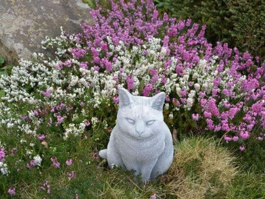 Cat Garden Statue Cat Memorial Indoor Outdoor Sculpture Cement Cat Figurine Kitten Stone Figure Concrete Backyard Lawn Decor - Image 6