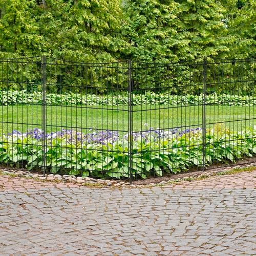 INJOPEXI Decorative Garden Fence 6 Panels 13ft(L)×36in(H) Garden Fences with 6 Panels Rustproof Metal Wire No Dig Temporary Animal Barrier Fencing Outdoor Dog Fence for Yard Patio - Without Gate - Image 7