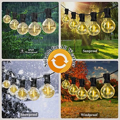 120FT Outdoor String Lights G40 LED Globe String Lights with 60 Waterproof Shatterproof Bulbs(2 Spare), Patio Lights Commercial Grade Backyard Lights for Outside Porch Bistro Garden Party - Image 3