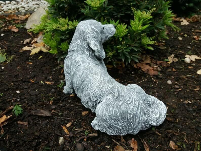 Outdoor Garden Dachshund Dog Statue Concrete Dachshund Dog Figurine Detailed Puppy Sculpture - Image 4