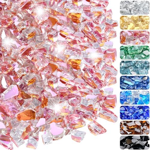10 Pounds Fire Glass 1/2 Inch High Reflective Tempered Firepit Glass by RUOJAS