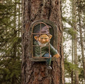 Gnome Statue Tree Face Garden Decorative,Elf Out The Door Tree Hugger by CoolBoyWelcometovisit