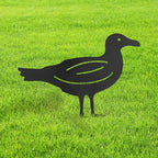 Seagull Metal Garden Stake Decorative, Coastal Bird Silhouette Statues for Yard Art, Outside, Patio, Outdoor Decor, Garden Decorations, Lawn Ornaments - 20" Black by SIGNLEADER