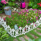 Sungmor Cast Iron Garden Edging, 10.6 Inches Tall 4 Pack Rustic White - Image 2