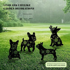 4 Pack Bulldog Metal Garden Decorative Stakes, Weather Proof Puppy Silhouette Statues for Yard, Patio,Outdoor Decor for Bulldog Lovers and Pet Owners - Image 3