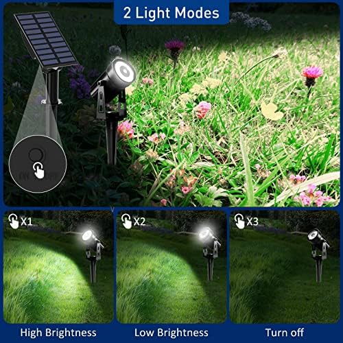 T-SUNUS Solar Landscape Spotlights 4-Pack White 6000K Outdoor Garden Flag - Image 4
