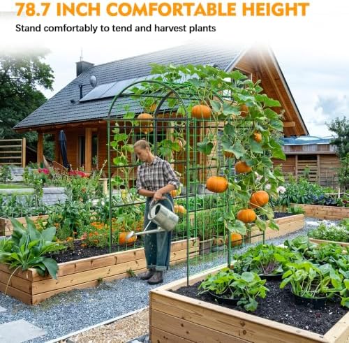 Garden Arch Trellis with Netting, Metal Garden Trellis for Climbing Plants - Image 3