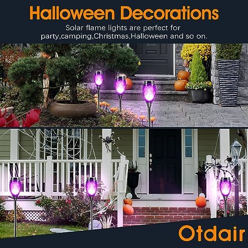 Otdair Christmas Decorations Outdoor 12 Pack, Waterproof Solar Christmas Lights Outdoor with Purple Flame for Christmas Decor, Torch Christmas Lights for Yard, Pathway, Lawn, Patio, Garden, Party - Image 6