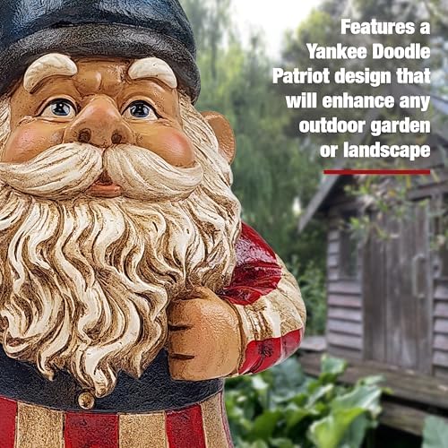 Better Office Products Garden Gnome Statue, 12" Height, Handcrafted Waterproof, UV-Resistant Polyresin Lawn Patio Porch Ornament Decoration (Yankee Doodle Patriot) - Image 3