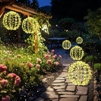 Joomer Solar Ball Lights Outdoor, 2Pack 13 & 11in Total 264 LED, Warm White - Image 6