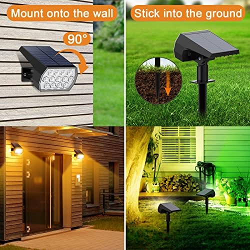 Solar Spot Lights Outdoor Waterproof Color Changing, 10 Pack, 13 LED RGB - Image 6