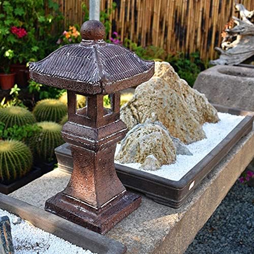 Buddha Statue,Japanese Solar Pagoda Garden Ornament Pagoda Zen Lantern Buddha Decor Statue,Grey+Height60.5cm by Unknown