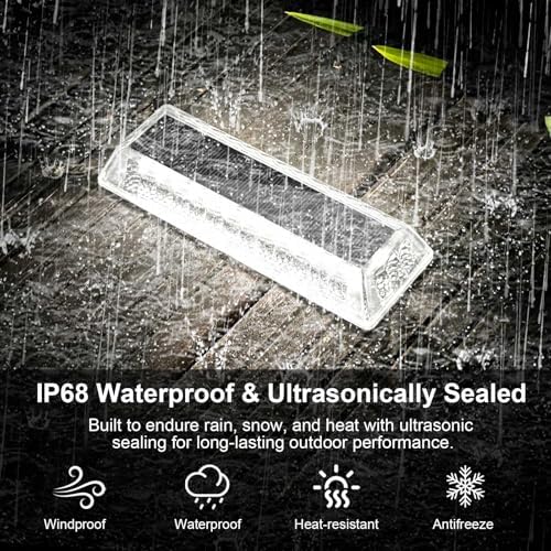 Lacasa Solar Driveway Lights 12 Pack,White LED Outdoor Deck Dock Lights - Image 6