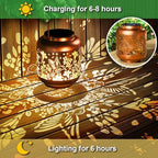 Gold Solar Wind Chimes Hummingbird Solar Lantern, Gifts for Mom Grandma Gardening Gift for Women - Image 4