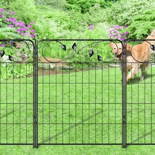 Black Metal Garden Fence 30in(H)X12ft(L) 6 Panels Decorative Garden Fencing by FOREHOGARGARDEN%EF%BC%86HOME