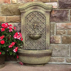 Sunnydaze Rosette 31 in. Outdoor Wall Water Fountain with Pump - Florentine - Image 3