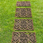 Pangda 16 Pcs Rubber Stepping Stones Outdoor, Copper, Scroll - Image 5