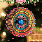 FONMY Wind Spinner 3D Stainless Steel Christmas Decoration Room Decor Indoor/Outdoor Garden Decoration Hanging Ornaments Kinetic Yard Art Decorations 12 inches Multi Red Mandala Wind Spinners by FONMY