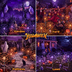 btfarm 4 Pack Solar Halloween Lights Outdoor, Orange+Purple Firework Light - Image 5