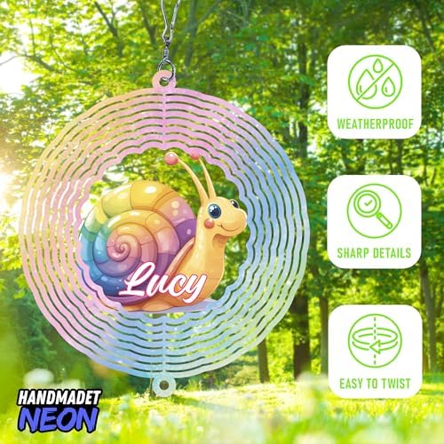 Personalized Snail Colorful Garden Wind Spinner, Custom Name 3D Kinetic Yard Ornament for Outdoor Lawn Decor Gifts - Image 6