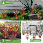 TOMBABY Garden Outdoor Butterfly Enlarge Thickened Wind Resistant Metal Agave Garden Art Metal Plant Country Sculpture Statue Decorations Ornaments Artificial Waterproof Butterflies(red 2pcs) - Image 3