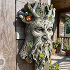 10" Whimsical Tree Face Sculpture, Garden Peeker Statue, Outdoor Trunk Tree Huggers Art, Landscape Accent Ornament, Hanging Fairy Elve Figurine for Yard Art, Trees Decor Wall Mounted Statues - Image 3