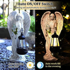 VChymm Solar Angel Outdoor Garden Decor Statues – 13.2 inches Solar Outdoor Sculptures for Outside Yard Art Patio Balcony Front Lawn Ornaments Gifts for Mom Grandma Women - Image 6