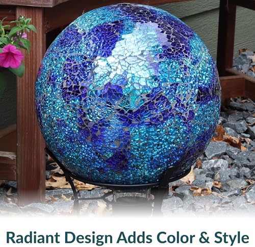 Sunnydaze 10" Mosaic Glass Gazing Ball for Garden, Globe for Outdoor Decor - Image 3