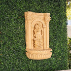 XBrand 30.3" Tall Solar Powered Outdoor Wall Fountain with Maiden Holding Pot – Classic Waterfall Design, Weather-Resistant Polyresin, Brown for Garden & Backyard Décor - Image 4
