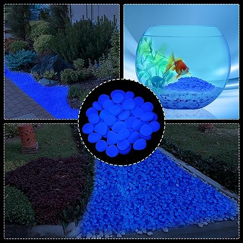 Sasylvia 4000 Pcs Glow in The Dark Rocks Blue Garden Glow Rocks - Image 6