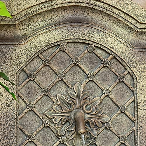 Sunnydaze Rosette 31 in. Outdoor Wall Water Fountain with Pump - Florentine - Image 5