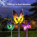 Upgraded Outdoor Solar Garden Lights - 3 Pack Solar Butterfly Decoration Lights - 7 Color Changing LED Waterproof Solar Stake Lights for Garden, Patio, Yard, Lawn, Walkway Decoration - Image 4