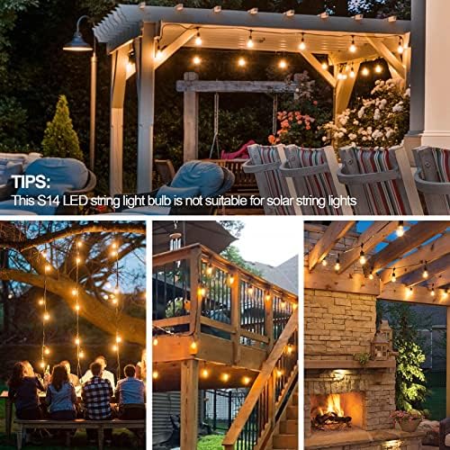 25 Pack 2W S14 LED Glass Bulbs for Outdoor String Lights Replace - Image 6