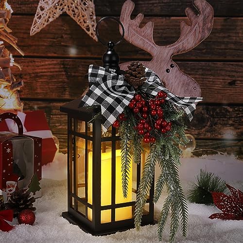 Christmas Decorations Christmas Lantern, Christmas Decor Candle Lanterns, 14 Inch Flameless Candle Lantern, Outdoor Patios Indoor Home Table Fireplace Farmhouse Decorations,Holiday Xmas Gifts - Image 5