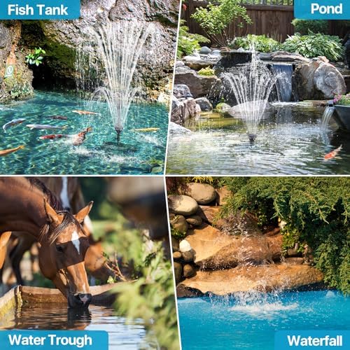 POPOSOAP 55W Solar Fountain Pump with Pond Filter Box, Solar Pond Pump 580GPH Adjustable Flow, Pond Filters for Outdoor Ponds Fish Tank Pool Waterfall Koi Pond Water Features - Image 6