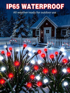 Christmas Decorations Outdoor Solar Firefly Lights 8 Pack Red and White - Image 7