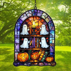 Halloween Bookshelf Acrylic Suncatcher - Image 3