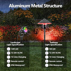 ZUCKEO RGB Color Changing Landscape Lights Low Voltage Pathway Lights 12V 24V Multi-Color LED Landscape Light Kit Waterproof for Yard Garden Path Christmas Decoration(12Pack) - Image 2