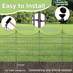 10‑Panel No‑Dig Garden Fence with Gate, 32" H x 23.6'L Outdoor Dog Barrier - Image 3