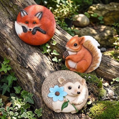 Cinnvoice 3 Pack Animal Stepping Stones Outdoor for Garden, 10 Inches - Image 6